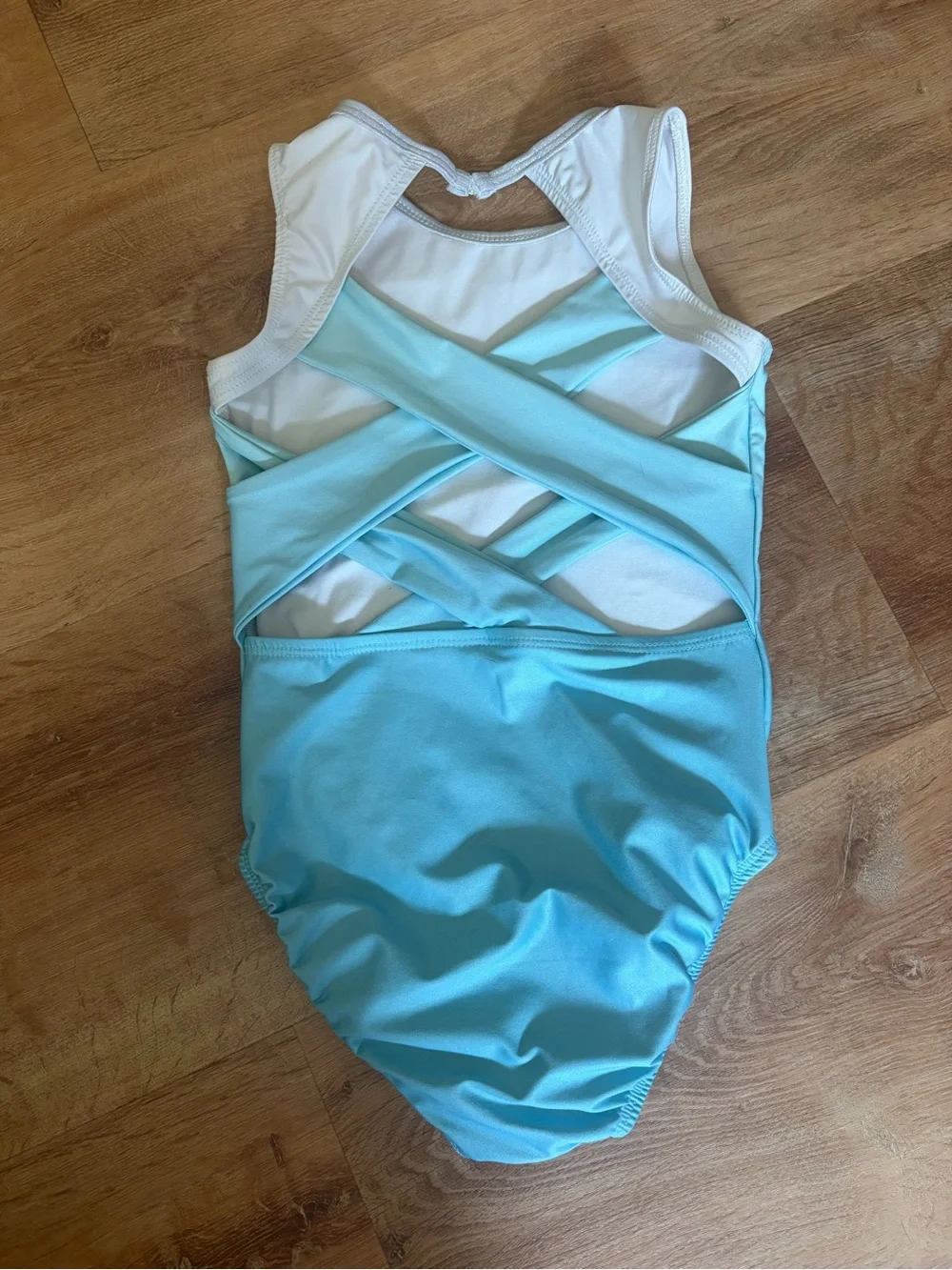 Chalk Warrior Ozone YL Gymnastics Leotard Blue White EUC